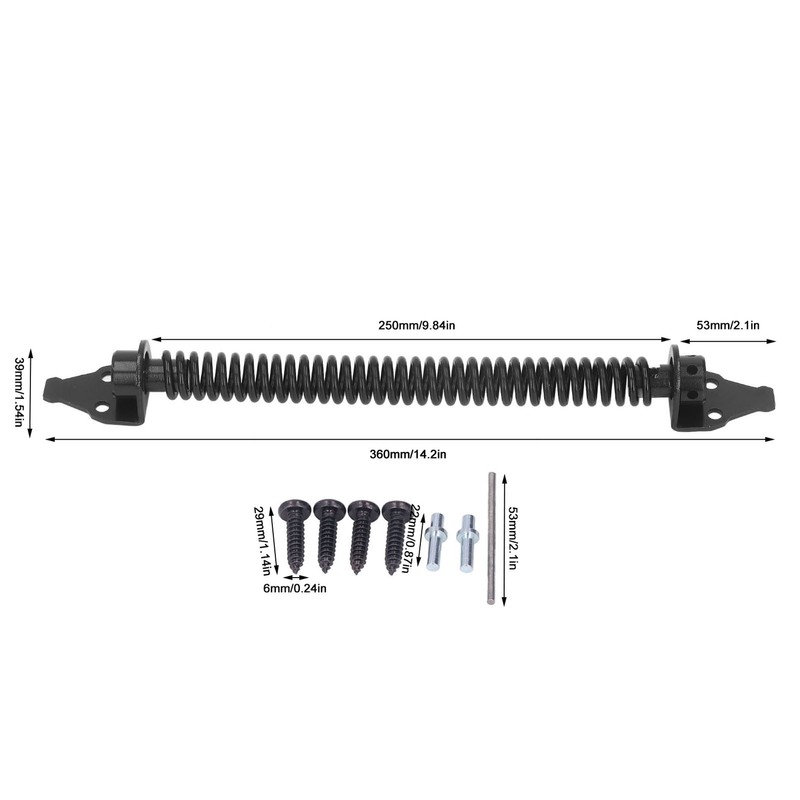 Self Closing Gate Door Spring Carbon Steel Electrophoresis Black Finish