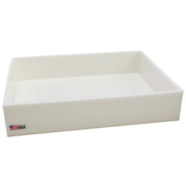 Dynalon 109894 Polyethylene (HDPE) Heavy Duty Rectangular Lab Tray, 12" Length x 16" Width x 3" Depth