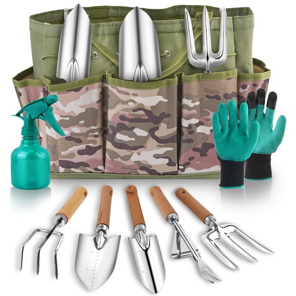 Gardening Tool Set of 8 PCS, Saraily Heavy Duty Gardening