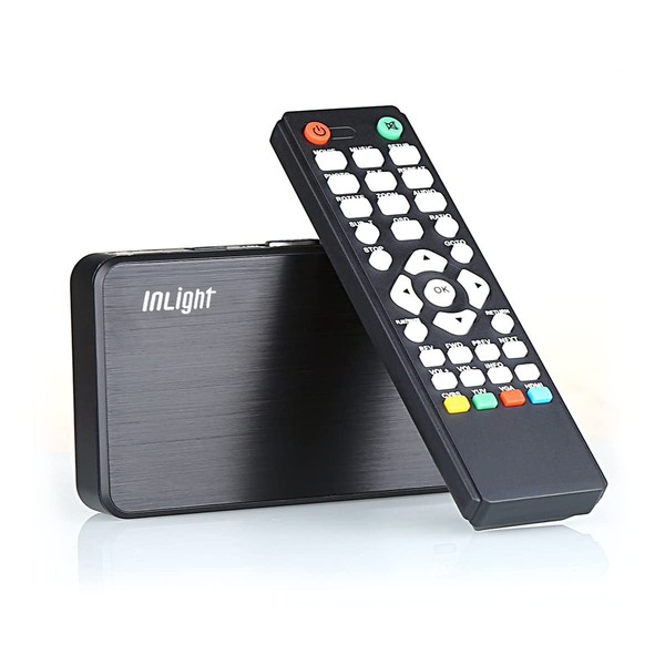 InLight HD023 Media Player, December 2023 Edition, Supports up to 3840 x 2160p, 30 fps Resolution, HDMI Connection, VGA Connection, AV Composite Connection, MP4, FLV, MOV, Supports USB Memory, SD