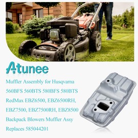 Atunee 577953501 Muffler Assembly for Husqvarna 560BFS 560BTS 580BFS 580BTS RedMax EBZ6500, EBZ6500RH, EBZ7500, EBZ7500RH, EBZ8500 Backpack Blowers Muffler Assy Replaces 585044201