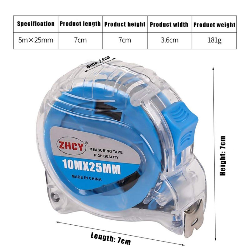 5 m Retractable Professional Tape Measure with Metal Belt Clip