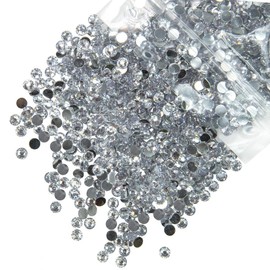 qiipii 1550PCS 5mm Crystal White Resin Rhinestones for Crafting Crystal Clear Flatback Stones Bulk SS20 Non-Hotfix Diamonds Crystals Gems Charms for Nails Face Eyes Makeup Tumblers Bottles DIY Crafts