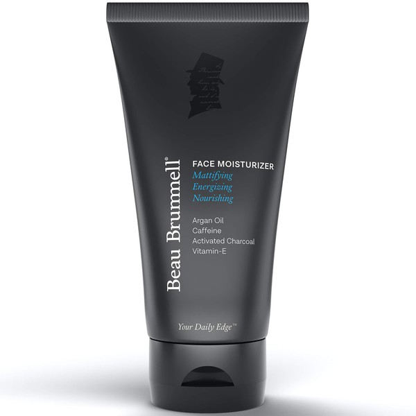 Beau Brummell for Men Matte Finish Face Moisturizer | Quickly Absorbing, Lightweight Face Lotion with Caffeine + Vitamin-E | Anti-aging Properties, For Dry or Oily Skin | Large 5 OZ Tube | Made In USA