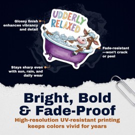 (2 Pack) Funny Cow Stickers Sticker - Farm Animal Humor Stickers - 2 Pack - 5 Inches - Made in USA - PLDFS11593