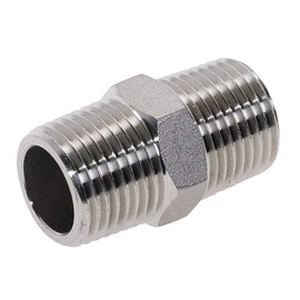 Beduan 3/8" Male to 3/8"Male NPT Hex Nipple Stainless Steel Pipe Fitting (Pack of 4)