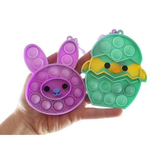 Set of 2 Easter Bubble Popper Toys - Bunny and