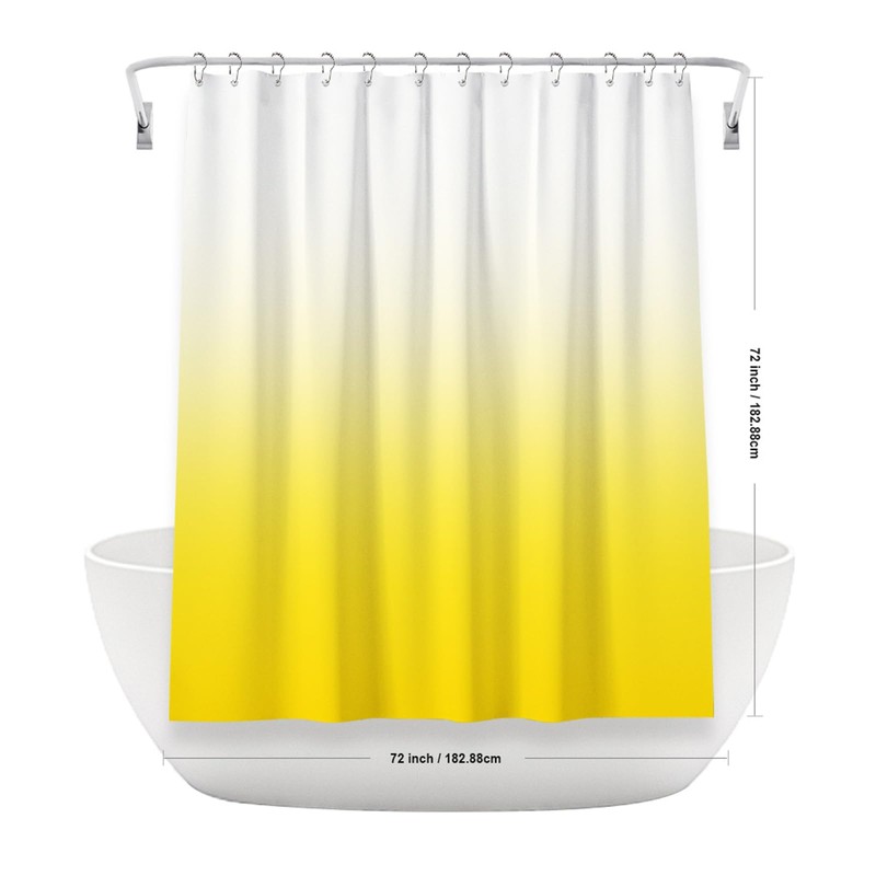 Ombre Yellow Shower Curtains for Bathroom Polyester Fabric Bathroom Curtain