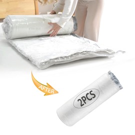 Pack of 2 Vacuum Storage Bags For Mattress - Extra Large Vacuum Storage Bags With Double Zipper, Vacuum Storage Bags For Duvets, Reusable & Saving Space,Protection For Mattress(94.4x47.2 In/240*120cm)