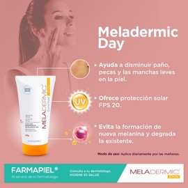 Meladermic Day I Crema Facial antimanchas para Pieles Sensibles I 25 g | Crema de Día con Protección Solar FPS 20 I Ingredientes naturales | Hidratación Profunda | Testado Dermatológicamente