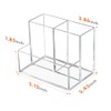Clear Acrylic Pen Holder with 3 Compartments for Desk Organization