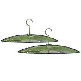 2 Pack 13 1/2 Inch Clear Glass Squirrel Baffle Weather Guard for Shepherd Hook or Bird Feeding Station Pole or Hanging Bird Feeders