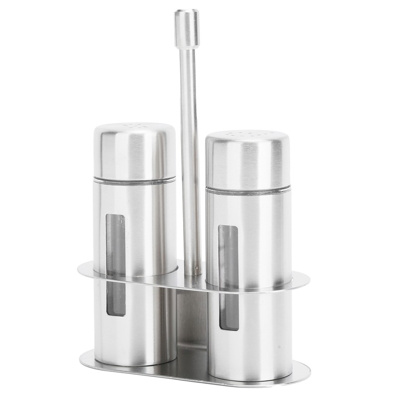 Stainless Steel Condiment Seasoning Container Pots Set with Spice Rack