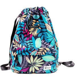 Risefit Waterproof Drawstring Bags, Print Gym Bags Sports Backpacks for School PE Bags for Boys Girls Men Women