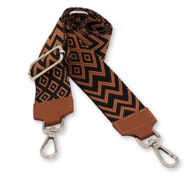 Brise Bag Strap for Men and Women, 5 cm Wide Shoulder Strap, Adjustable 80-130 cm Bag Strap Made of Polyester Fabric and Leather, Stylish Strap with 360° Rotating Head, DIY Accessories, Cognac Brown -