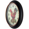Infinity Instruments Red Rooster Silent Sweep 12 inch Wall Clock