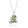 Inspired Silver - Green Frog - Silver Necklace for Women