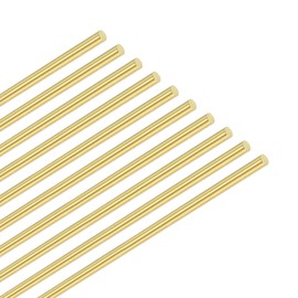M METERXITY 10 Stück Messingstange, 0,8mmx200mm H65 Massivmessing Rundstangen für Messergriffstifte Messermachenzubehör/Wellenstifte Handwerk/Modell DIY, Drehbanknietdübelrohrbestand