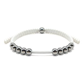 LAMIBEE Golf Stainless Steel 10 Beads Score Counter Bracelet, Golf Stroke Count Bracelet, Resizable and Easy to Adjust Golf Round Scoring Tracker, Durable and Stylish Golf Accessory (White)