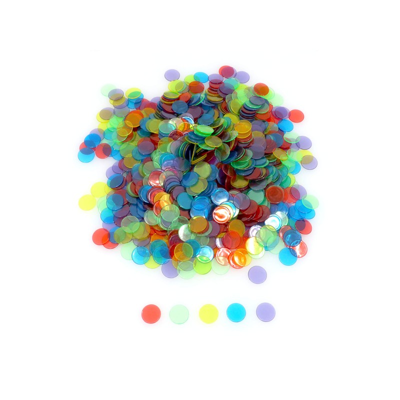 Regal Bingo Plastic Bingo Chips 1000 Pcs - Clear Transparent