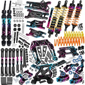 RCYouHott RC Upgrades Part Suspension Arm,Shock Absorber,Drive Shaft,Shock Tower,Caster Block,Steering Blocks,Stub Axle Carriers,Links,Bulkhead for 1/10 Rustler 2WD (VXL),Stampede 2WD (VXL),Colorful
