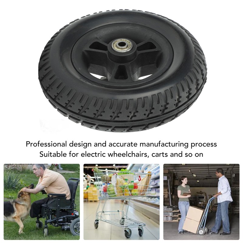Wheelchair Wheel Replacement Non Slip Solid PU Strong Bearing Capacity