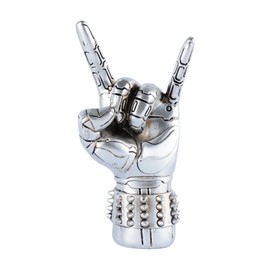 Brizoria Rock and Roll Decor Hand Sculpture Resin Statues Goth Room Decor Aesthetic Music Studio Decors for Bedroom Tabletop Desk Statue Shelf Art Sculptures Home Decors Mens Gift, Silver