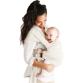 Lalabu The Simple Wrap Baby Wraps Carrier - Stylish Baby Sling Carrier for Newborns & Toddlers 13-28 lbs. Safety Tested, Easy-to-Use, Ergonomic, & Comfortable - Oat