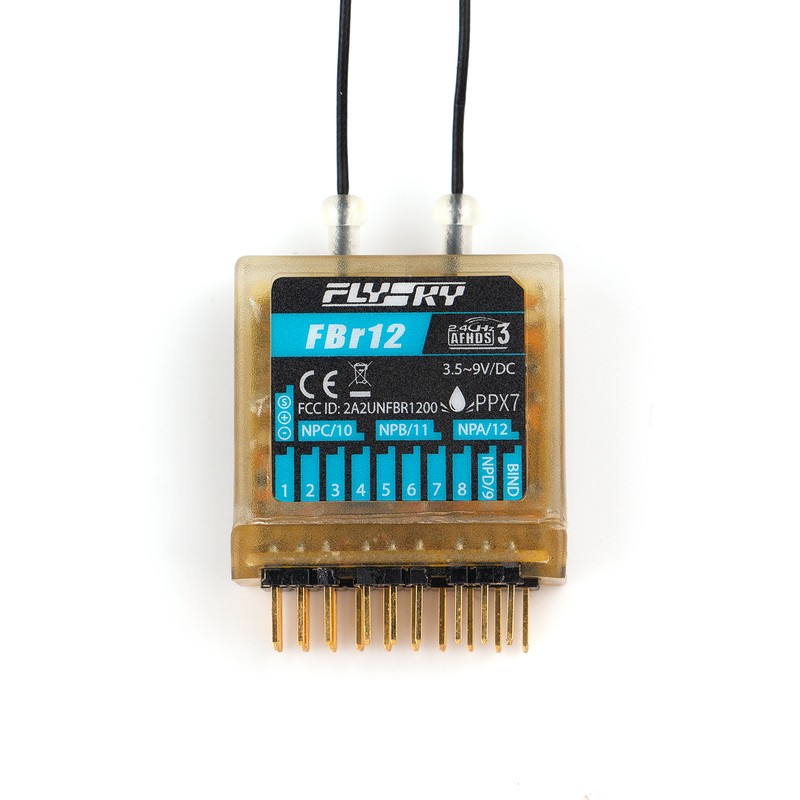 FlySky FBr12 Receiver 12CH Receiver AFHDS3 for Vehicle PL18 NB4