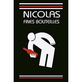 Canvas Nicolas Fine Bouteilles Bottles Red White Wine Paris France French 20" X 30" Image Size Vintage Poster on Canvas. Art Reproduction