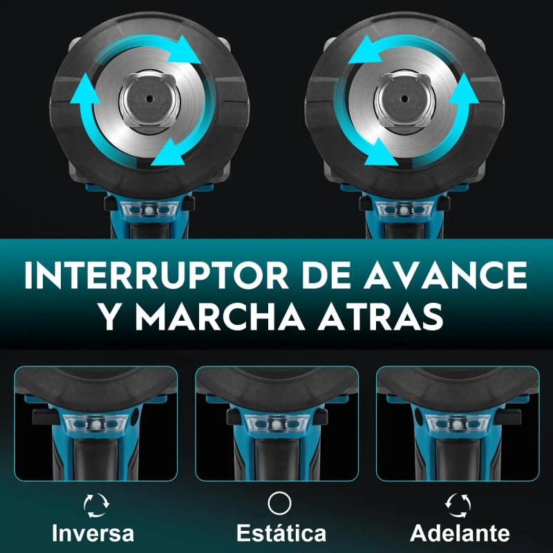 3/4'' Llave Impacto Inalámbrica Sin Escobillas Gisam W4030