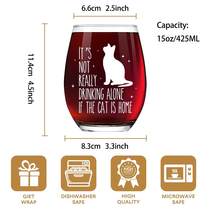 Cat Wine Glasses for Women & Men - Charming Gift