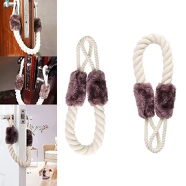 Pack of 2 Door Stopper Latch, Door Clamping Protection, Door Cords, Door Buffer Door Cord, Cotton Door Cord Clamp Protection, Clamping Protection for Doors, Pets and Children, Finger Protection, Door