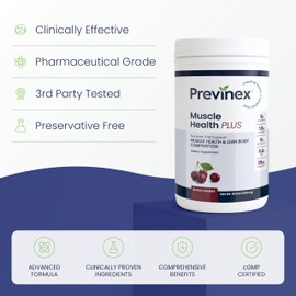 Previnex Muscle Health Plus – All-in-One Creatine Monohydrate & Amino Acids Powder with myHMB & AstraGin – BCAA 2:1:1 and Essential Amino Acids Supplement for Strength, Recovery & Lean Muscle, Cherry