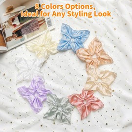 8 Pack Light Up Scrunchies, LED Glow in the Dark Hair Ties for Girls Women
