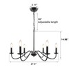 Cunfash 6-Light Black Chandelier for Dining Room, Farmhouse Industrial Chandelier