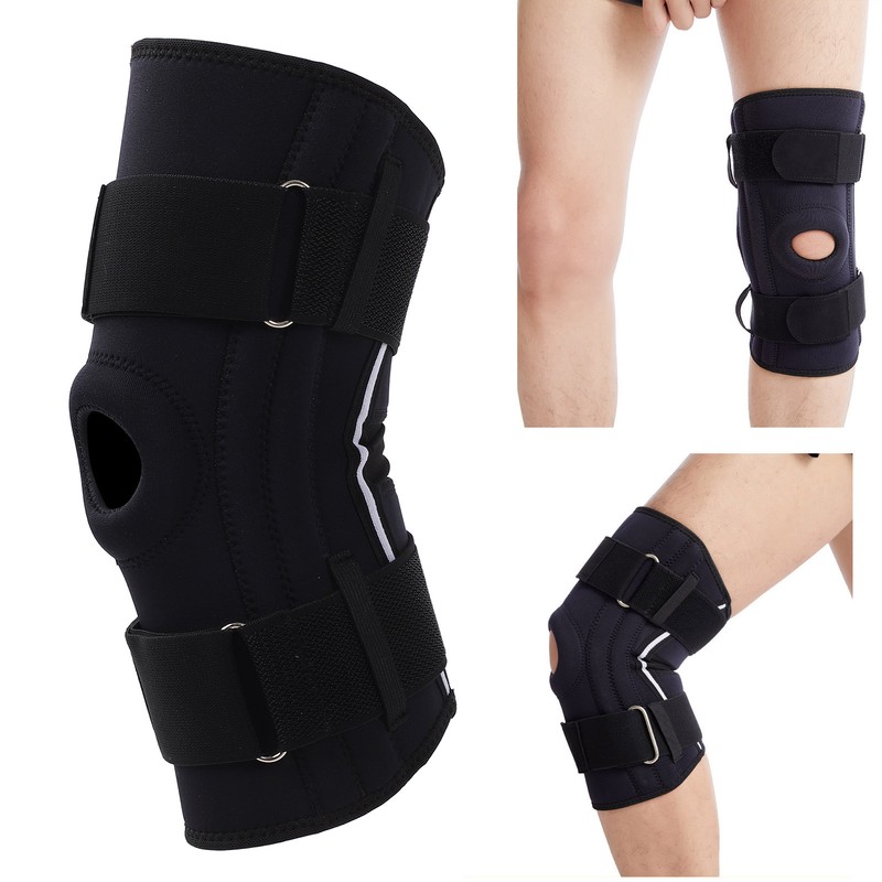 Knee Brace with Side Stabilizers Adjustable Compression Knee Support Brace