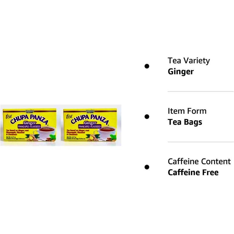 Tea CHUPA Panza, Tea Based ONGINGER Root, PINNEAPPLE, Flax &