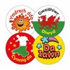 100 Welsh Praise Teachers Childrens Reward Stickers 32mm Primary Teaching