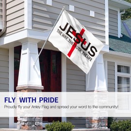 Anley Fly Breeze 3x5 Foot Jesus The Way The Truth The Life Flag - Vivid Color and Fade proof - Canvas Header and Double Stitched - Christian Flags Polyester with Brass Grommets 3 X 5 Ft
