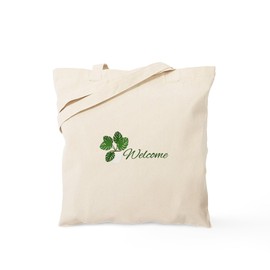 CafePress Welcome Houseplant Tote Bag Reusable Natural Beige Canvas Shopping Bag