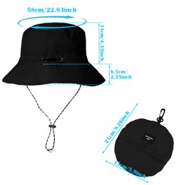 Unisex Foldable Fishing Hat, Waterproof Fishing Hat with UV Protection, Adjustable, Breathable, Lightweight & Compact, Summer Outdoor Hat with Chin Strap, Ideal for Hiking, Camping, Gardening, Travel