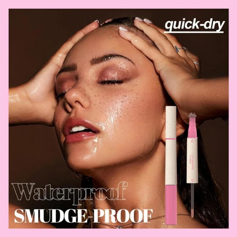 Freckle Blush Pen,Stamp Freckle Pen,2-In-1 Natural Light Brown Freckles Stamp&Soft