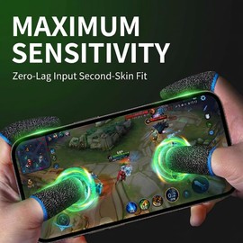 Didisky Gaming Finger Sleeves [10-Pack, 5-Color Mix], 35% Silver Fiber for Pro-Level Control & Max Sensitivity, Zero-Friction & Anti-Sweat, Premium Flip Box for iOS & Android Mobile Gamers