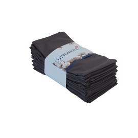 COTTONVILL 100% Cotton Cloth Napkins Highly Absorbent Fabric (18x18 inch 12 Pack, 12-Castlerock Gray)