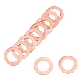 sourcing map 100pcs Metric M6 x 10mm x 1mm Copper Flat Washer for Screw Bolt Nut