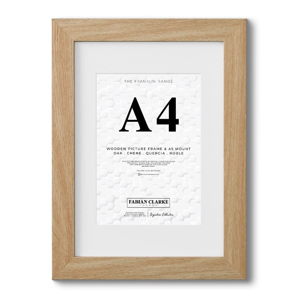Fabian Clarke London® A4 Modern Oak Wooden Picture Photo Frame