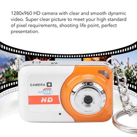 Micro Mini Camera, Small Toy Camera with Keychain, HD Video Recording, Exquisite Personality, Fashionable Thumb Camera, Kids (Orange)