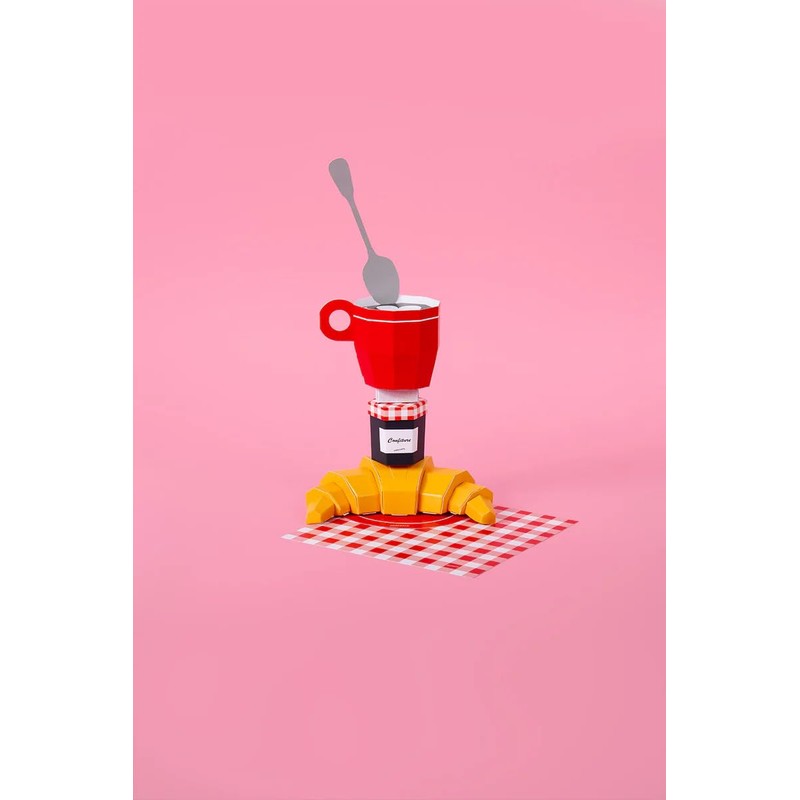 Cinqpoints 3D Paper Model = Croissant Food Miscellaneous Goods Art