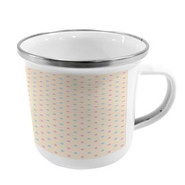 Lunarable Polka Dots Steel Camping Mug, Retro Polka Dots Small Coin Sized Little Spots Old Epoch's Fashion Pattern, Printed Thermal Cup for Camping and Outdoor Activities, Cream Blue Pink